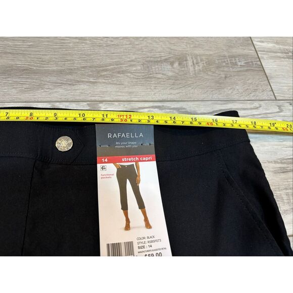 Rafaella stretch Capri black pants slacks size 14 - Picture 8 of 13